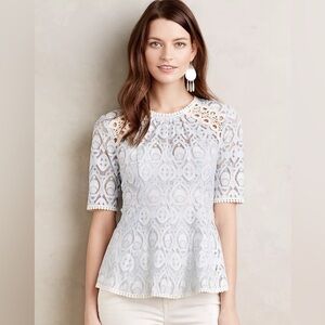 HD in Paris Signa Lace Top Blue and White size 12